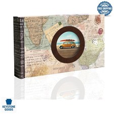Travel-Themed 50-Pocket Horizontal Photo Album with Memo Area