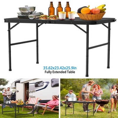 Camping Kitchen Table Folding Portable Cook Station 3 Adjustable Heights