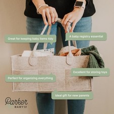 Parker Baby Diaper Caddy - Nursery Storage Bin and Car Organizer for Diapers ...