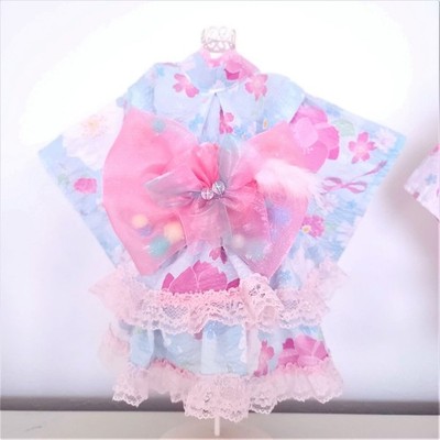 Pet Yukata  Cachalot  2-Way Dress & Yukata, Blue (Dog/Cat)