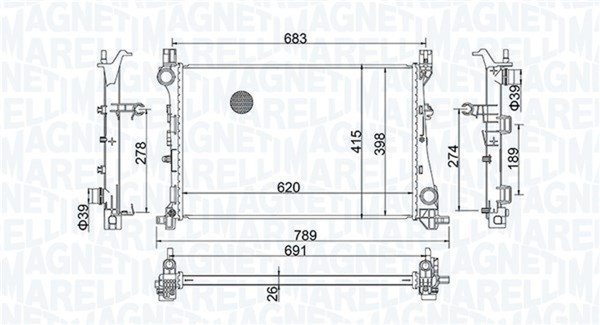 Magneti Marelli MotorküHler WasserküHler 350213203400 FüR Fiat 500L Multijet-image