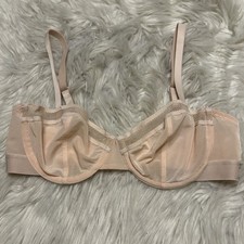 Negative 34B Bra Beige Sieve Balconette Underwire Back Closure