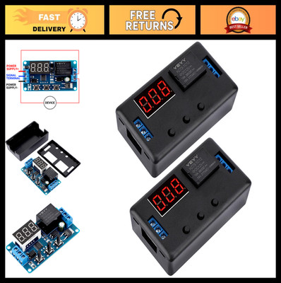 12V Timer Relay 2pcs - LED Display, 4-Mode On-Off Delay Switch, 0.1s-999min