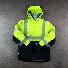 Carhartt Storm Defender Hi-Vis Hooded Work Jacket Yellow/Black Men s S