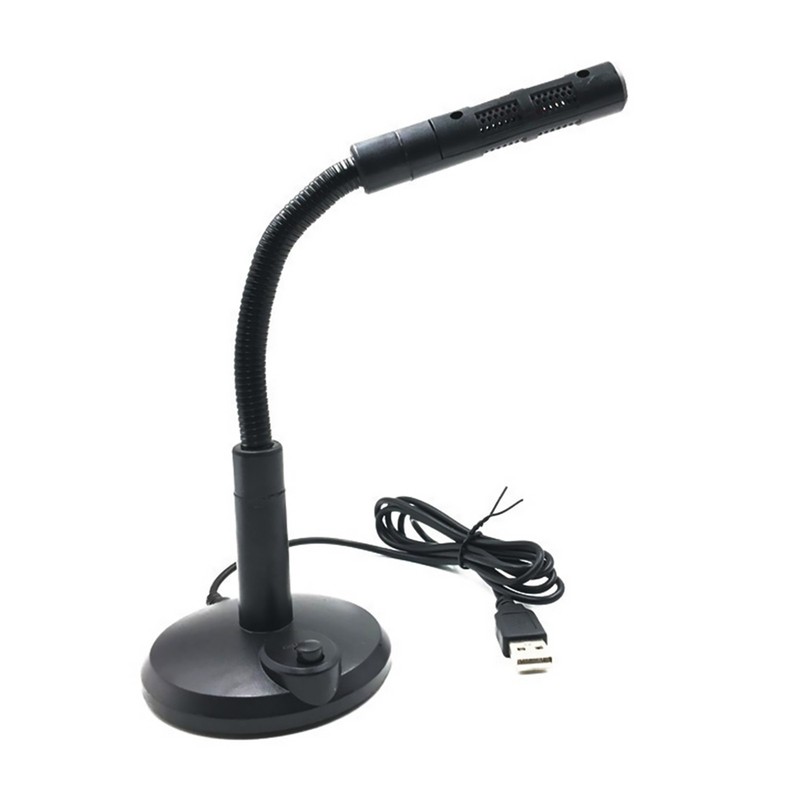 USB Computer Mini Microphone Stand Recording Mic For PC Desktop Laptop