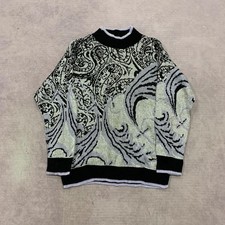 Vintage Knitted Jumper abstract patterned knit sweater Women's M 12-14 