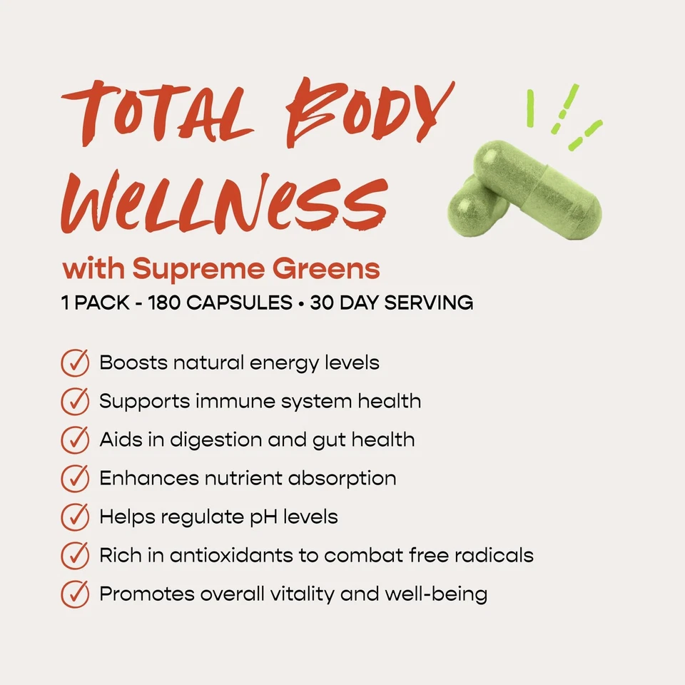 VITASUPREME Organic Super Greens Superfood Capsule, Nutritional Supplement fo... - Image 2 of 4