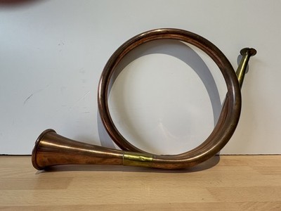 VINTAGE MESSING/KUPFER RUNDHORN 12,5 ZOLL LANG