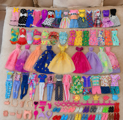 50PCS Handmade Barbie Doll Clothes Set for 11.5'' Fashion Doll Dresses Accessorie