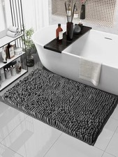 Image of Non Slip Bath Mat Ultra Soft Absorbent Bathroom Rug Shaggy Loop Washable Large