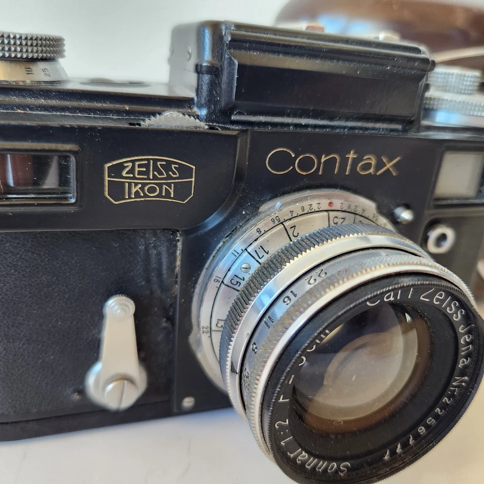 Vintage CONTAX III Zeiss Ikon Camera + Sonnar 50mm f/2 Zeiss Jena Lens - AS IS - Image 2 of 4