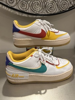 Nike Air Force 1 Shadow White Multi Color Gum Sole Women s Sneakers