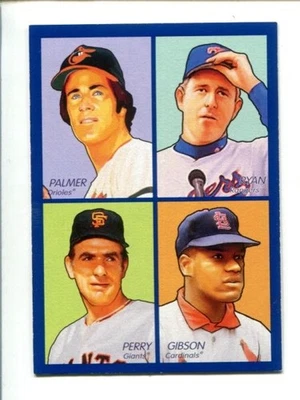 2009 Upper Deck Goudey 4-in-1 Blue #35-28 Jim Palmer Nolan Ryan Bob Gibson⚾ - Image 1 of 3