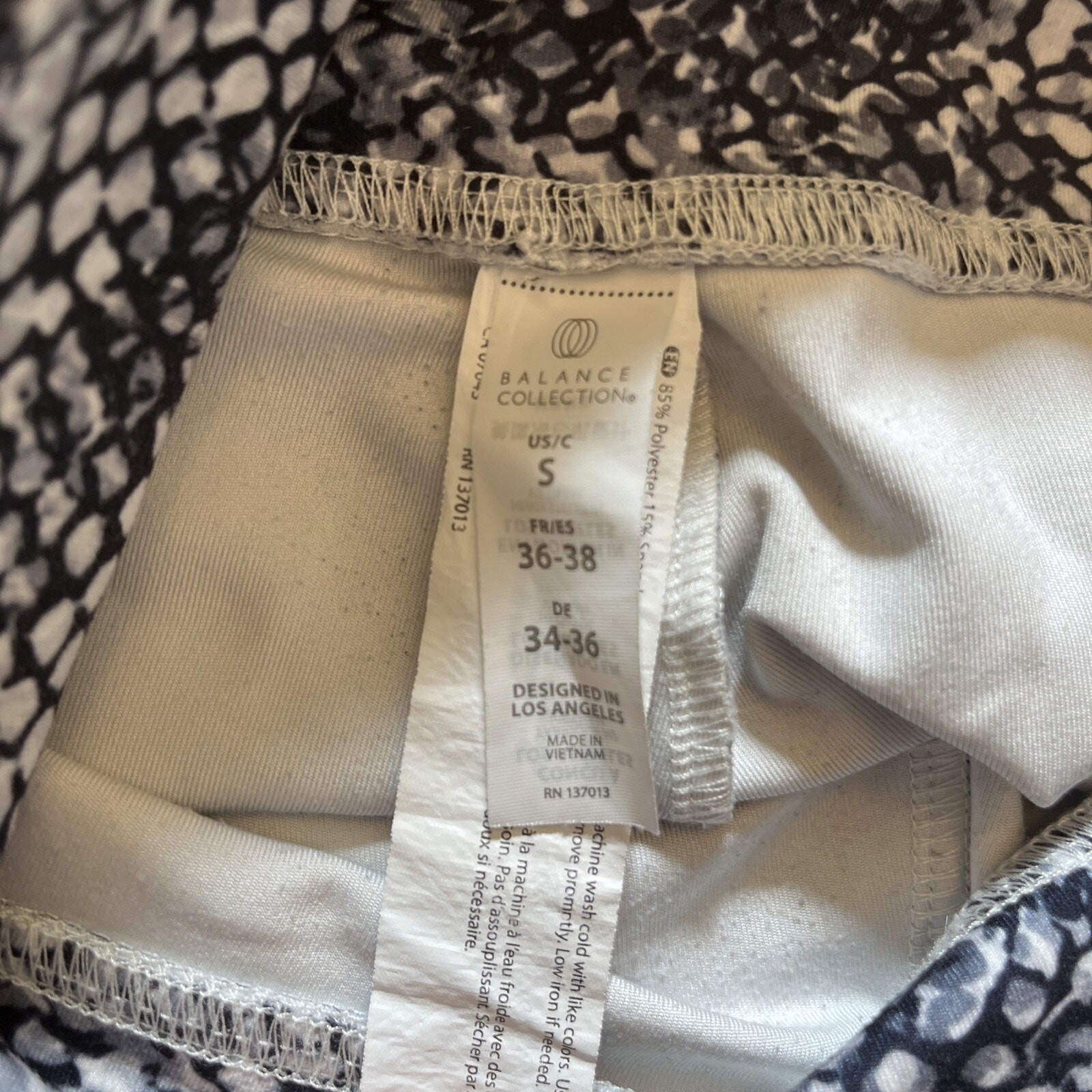 Balance Collection Athletic Compression Pants Women S Black Gray White Snake E21 thumbnail 7