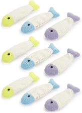  9 Count Fish Flop Crinkle Catnip Cat Toys - Multi Color, 9 Count