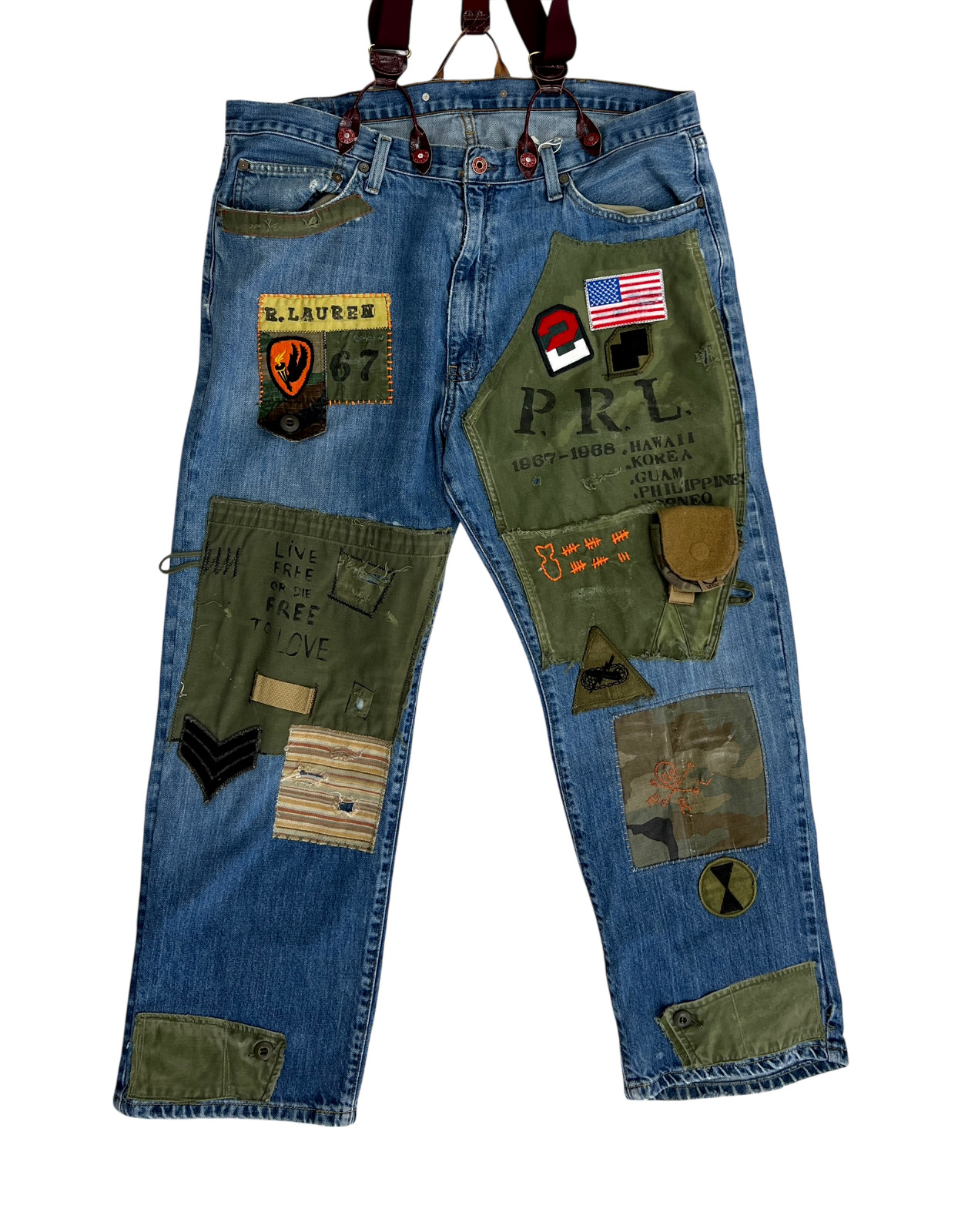 Upcycled Men Jeans 40x29-Patchwork Distressed fro… - image 10