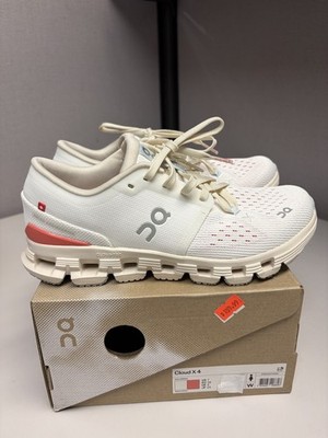 ON Running Women's Cloud X 4 Ivory Salmon Med Width multiple Sizes