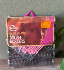 Goody Brush Rollers 12 Large Aluminum Spiral Ball Tip 1973 NOS