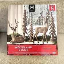 Members Mark Deer and Tree Décor Set of 5 Elegant Holiday Display SHIPS FAST!