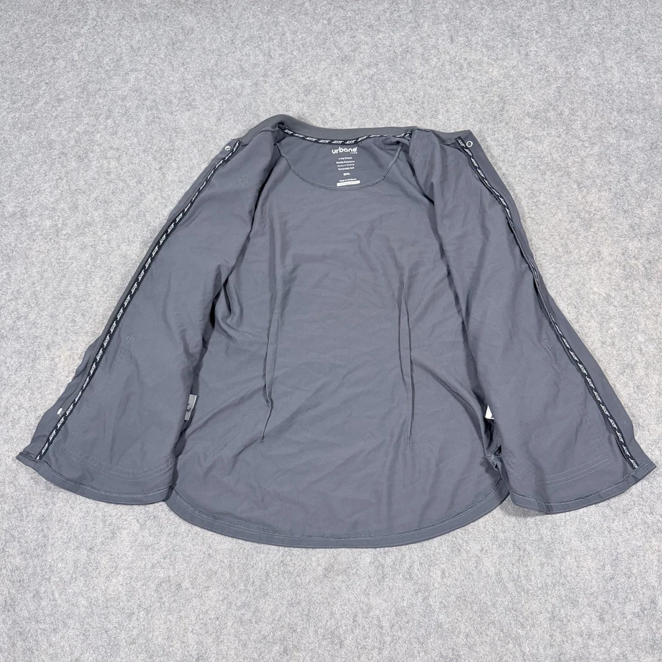 Urbane Full-Zip Long Sleeves Warm-Up Scrub Jacket Fits Women's Size Small Gray - Image 3 of 4
