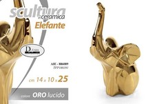 Decorazione Casa Scultura Elefante Oro 14 x 10 x 25 cm