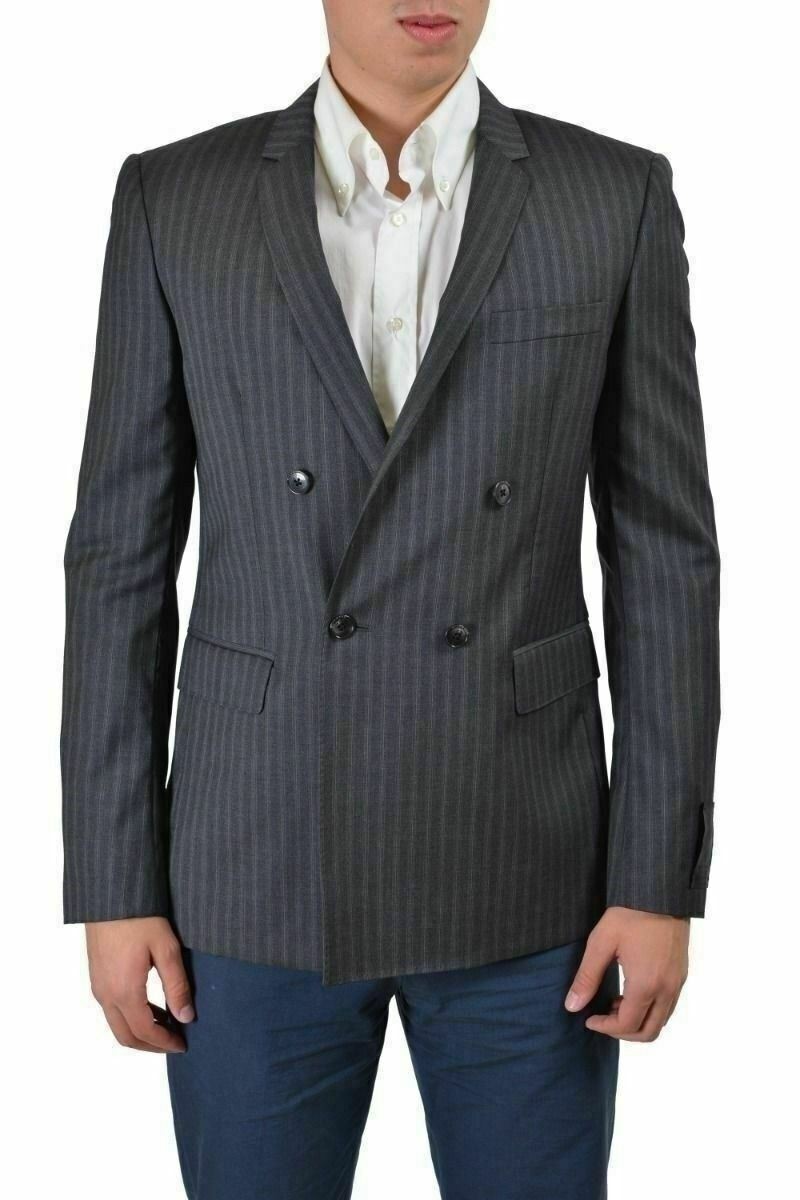 Двубортный мужской блейзер Richmond X в серую полоску размер US 38-48 16190₽