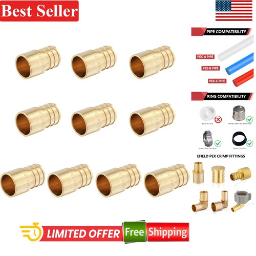 Pex Copper Adapter 3/4 x 1/2 Female Sweat 10 Pack
