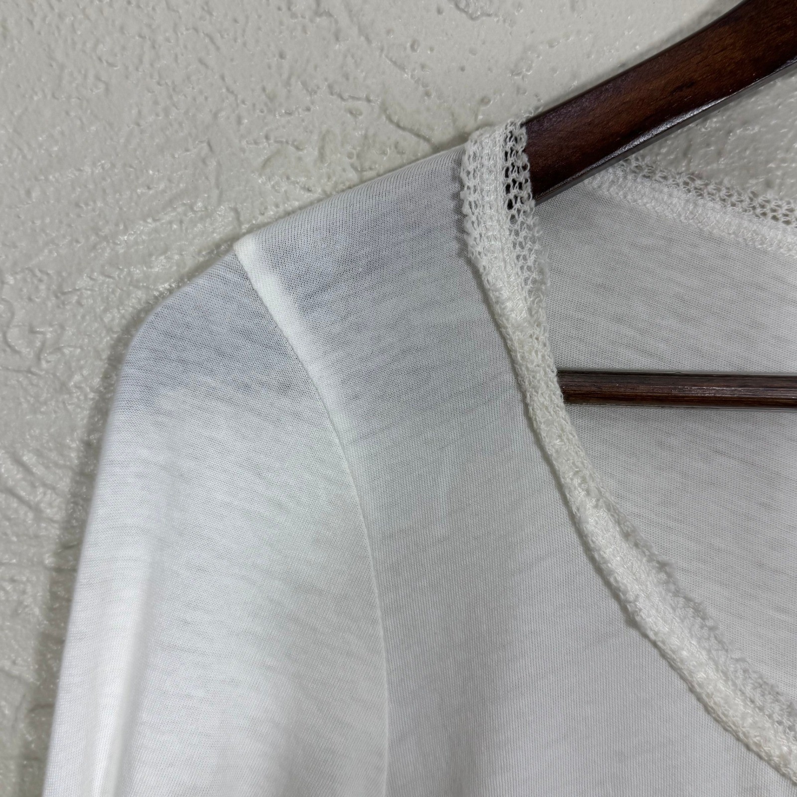 Anthro Mur Mur Tunic Top Small Crochet Lace Sheer Cottage Garden Lagenlook Artsy