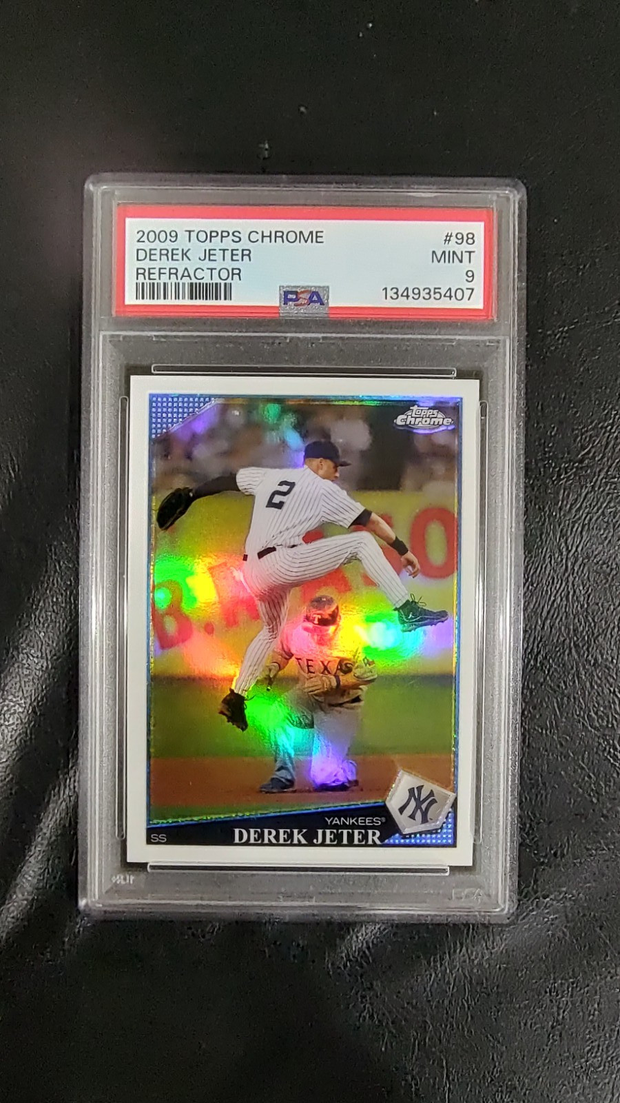 2009 Topps Chrome Refractor #98 Derek Jeter PSA 9