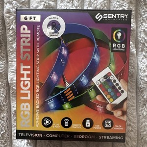 Sentry Industries RGB LED Light Strip 6ft USB Powered Remote Control Multicolor