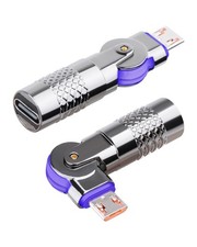 2 PCS Rotatable Micro USB To USB C Adapter 180 Degree Rotating Converter