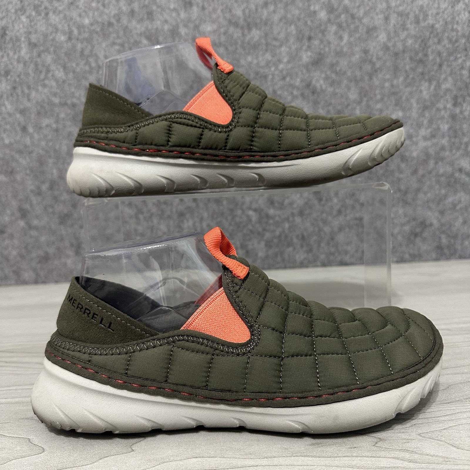 Merrell Hut Moc Mocassini slip on da donna oliva corallo taglia 6 (J75570)