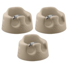 Bumbo Baby Soft Foam Wide Floor Seat w/3 Point Adjustable Harness, 3 Pack, Taupe
