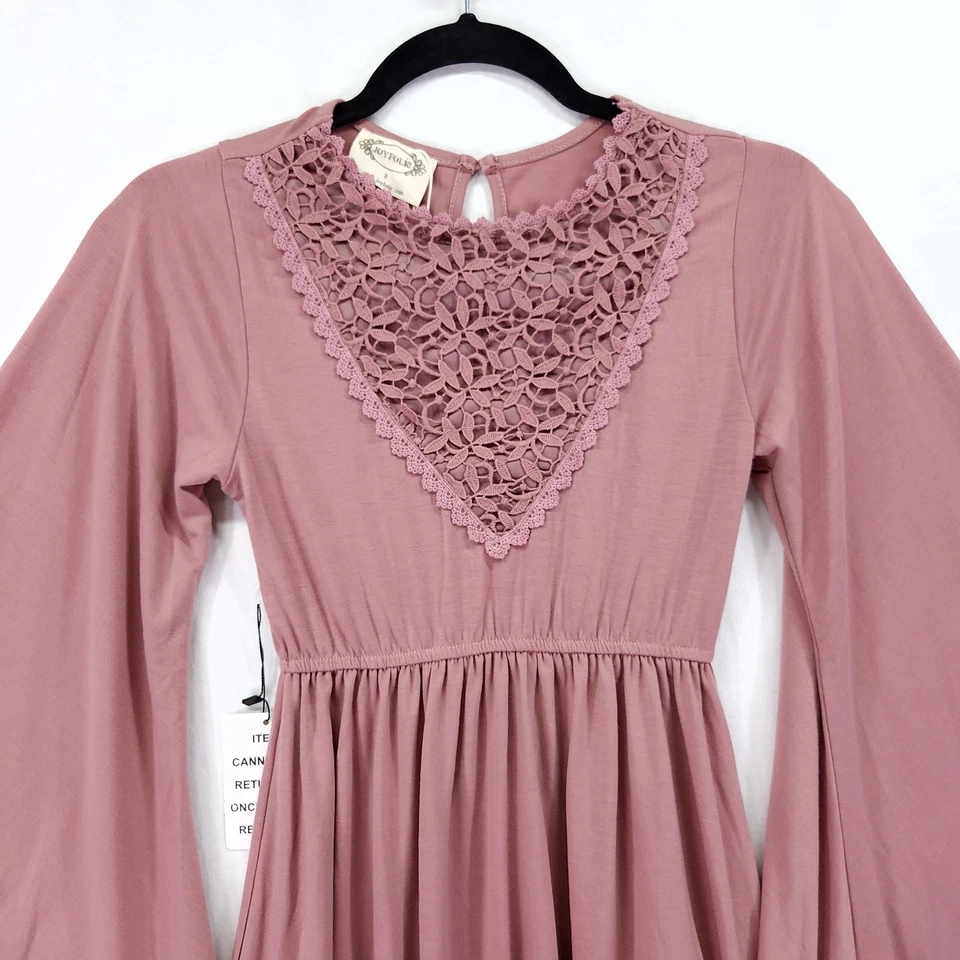 Vestido Joyfilm Niñas Fernanda Talla 8 en Ashe Rose Jersey Tejido Campana Manga Larga Foto 4 de 4