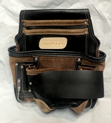 AWP-HP High Performance Leather Tool Bag 2 Hammer Carpenter Construction Framer