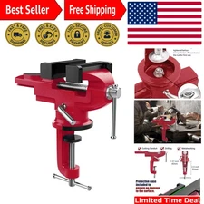Versatile 3-Inch Cast Iron Table Vise with 360° Swivel - Perfect for Projects