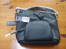 Jack Wills Black Vegan Faux Leather Small Backpack New With Tags RRP - £50