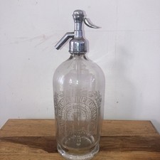 Vintage 1930s Glass Soda Syphon Victoria Wine Company Branding 12” Height