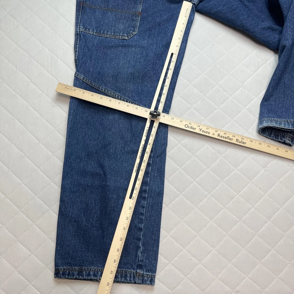 Pantalones de mezclilla WearFirst para hombre 38x32 azul cargo utilitarios bolsillos de carpintero Y2K Street Foto 4 de 4