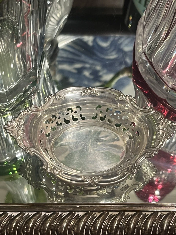 Antique Gorham STERLING Silver A4780 925 ENGRAVED Silver Nut Bowl Dish - Image 4 of 4