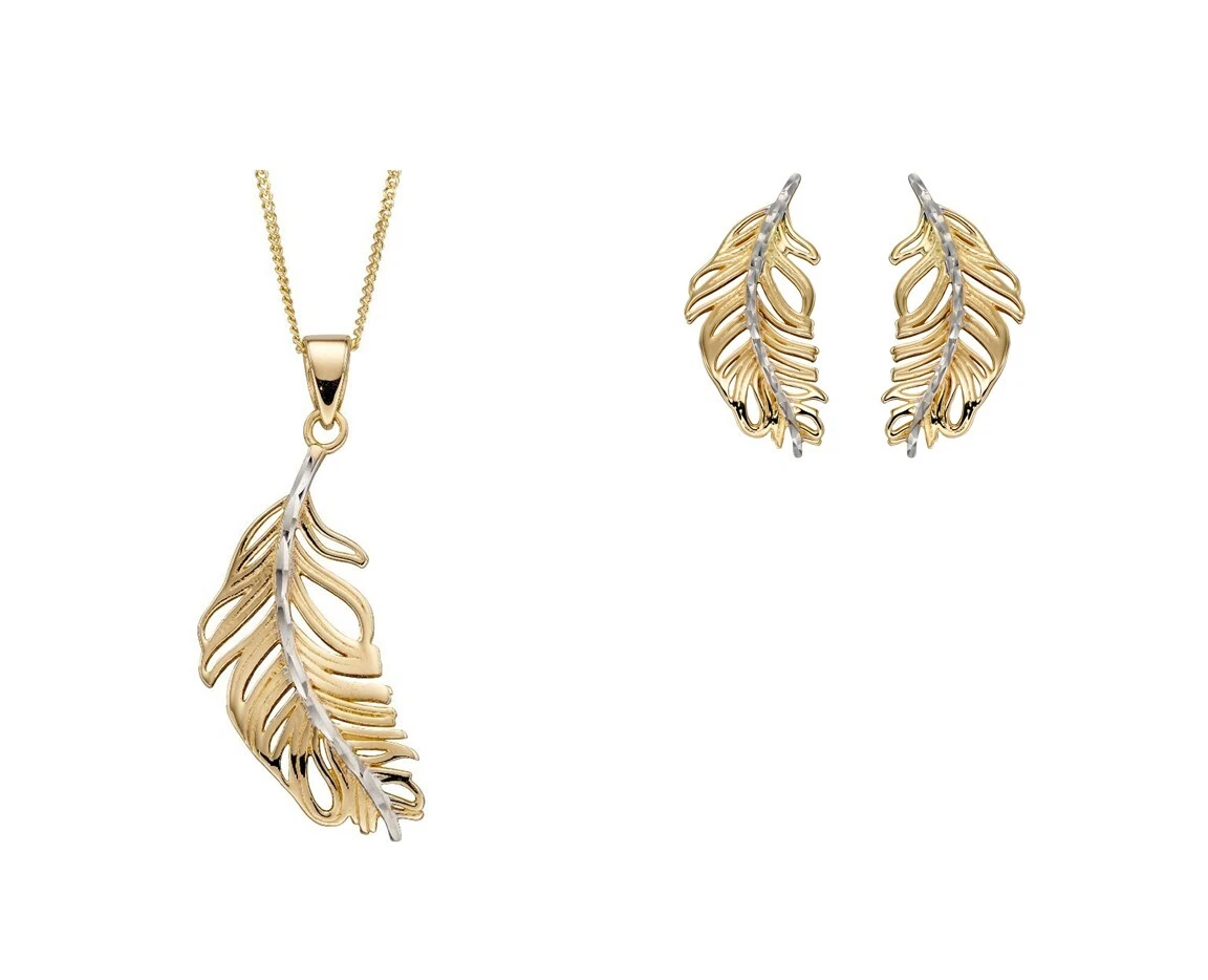 9ct gold necklace deals and earring sets