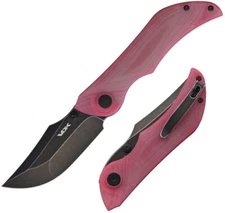 VDK Knives Talisman Folding Knife 3.25" Black D2 Tool Steel Blade G10 Handle