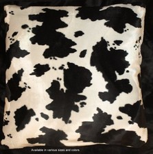 Cow Print Pillow Cover Faux Fur Pillow 16x16 set of 2 