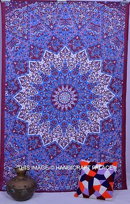 Indian Star Mandala Hippie Tapestry Bedspread Dorm Throw Gypsy Wall ...