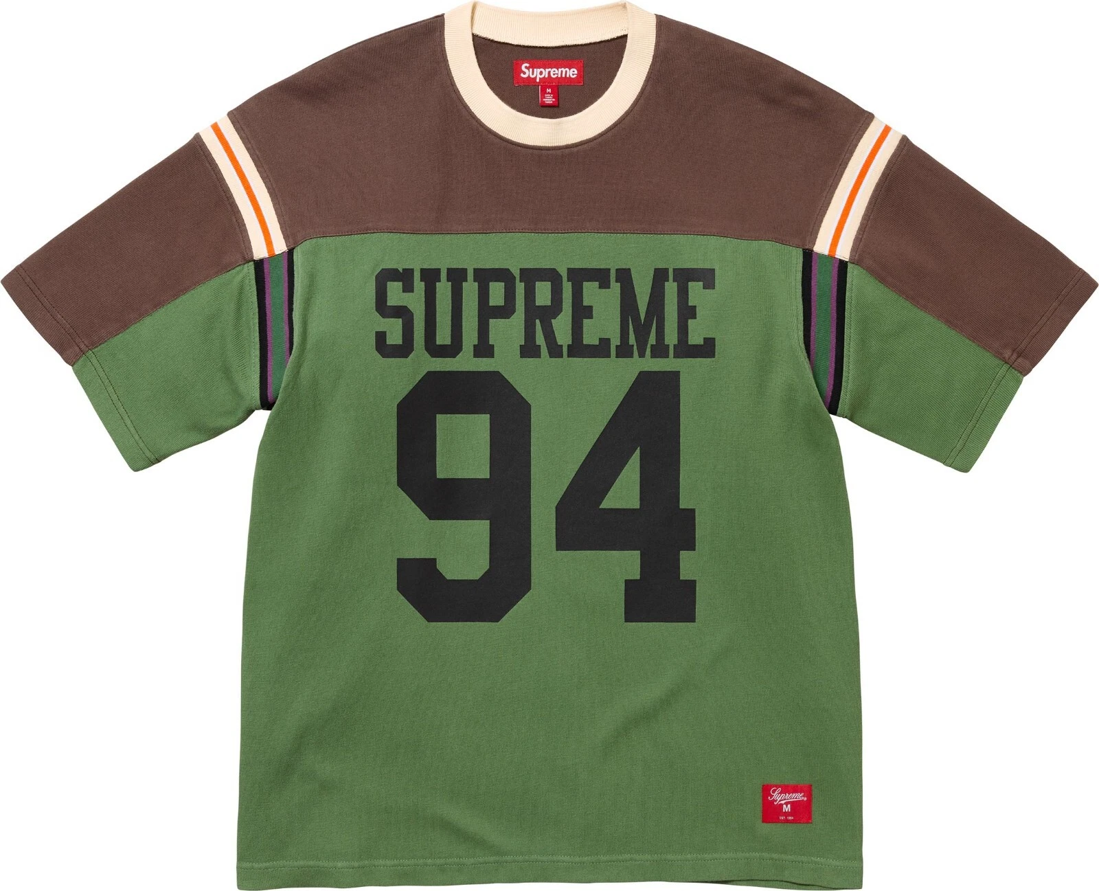 Haut de football Supreme Split S/S vert (taille L)