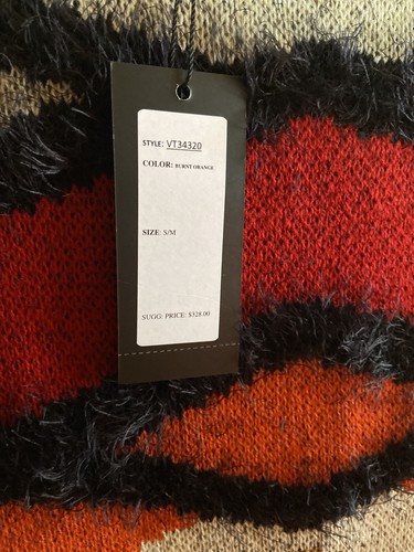 VERTIGO PARIS CAPE PONCHO Burnt Orange Fringe SIZE S/M NWT $328 VT34320. - Picture 8 of 12