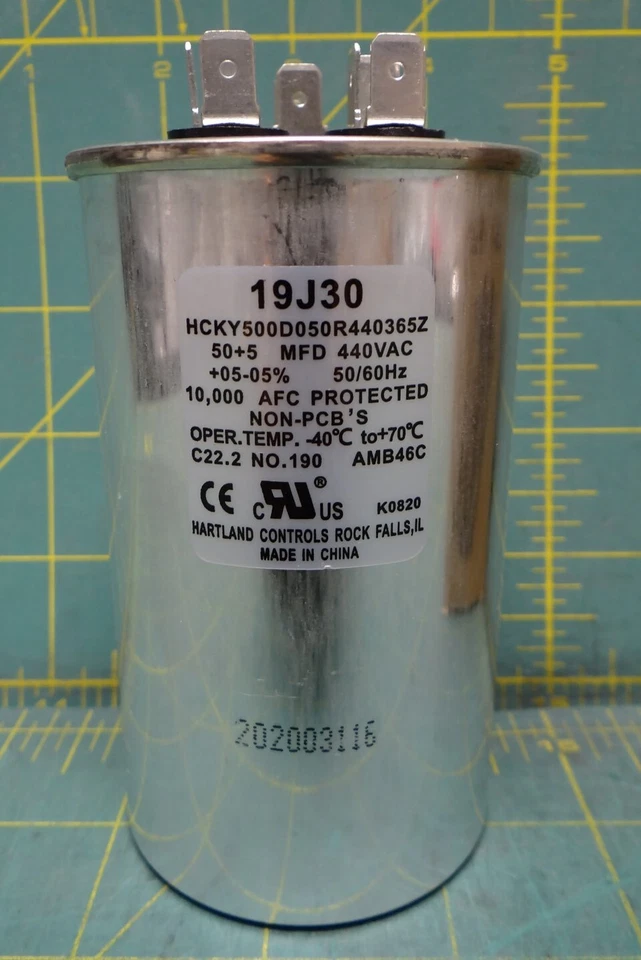 Capacitor universal First Choice 19J30 50 + 5 MFD 440V redondo HCKY500D050R440365Z - Imagem 3 de 4