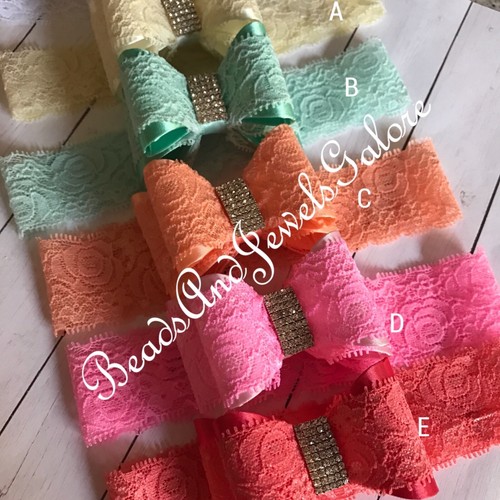 Baby headband toddler headband lace headband rhinestone bow headband photo prop - 第 1/12 張圖片