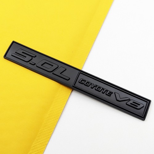 2x Matte Black Metal 5.0L Coyote V8 Emblem Engine Logo 5.0 SUV Coupe Badge Decal - Picture 2 of 6