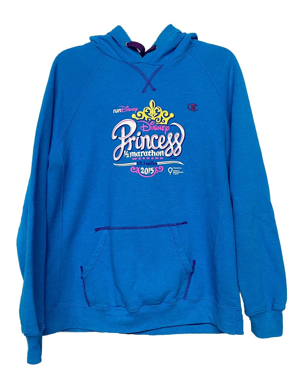 Disney Princess 1/2 Marathon Champion Brand Hoodie Run Disney Women's XL  2015